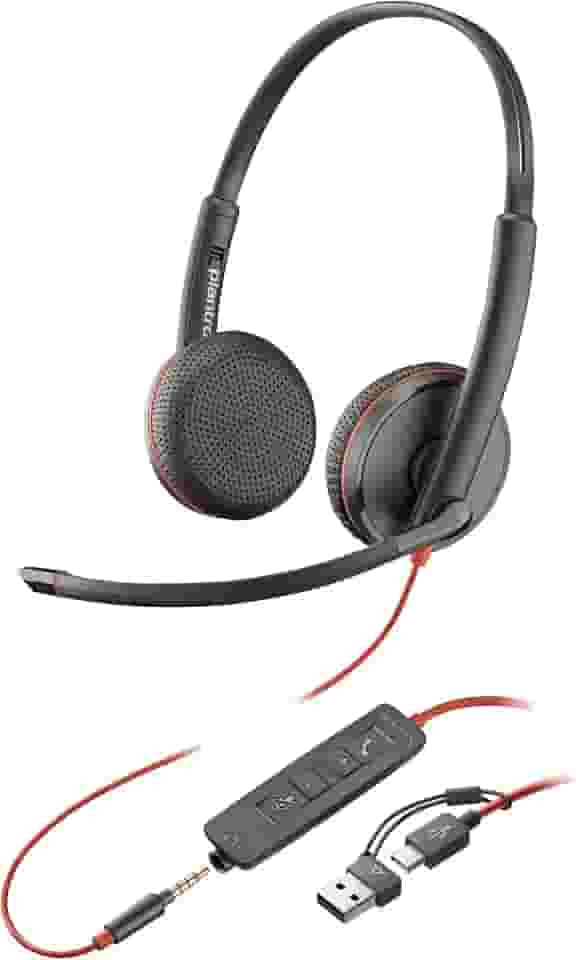 HEADSET POLY BLACKWIRE 3225 STEREO USB-C/A 3,5MM BULK