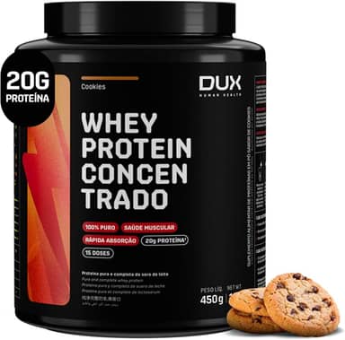 Whey Protein Concentrado Cookies Pote 450g – Contribui para o Ganho Muscular Hipertrofia – Dux Human Health