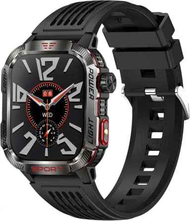 Smartwatch Esportivo com Pulseira de Silicone, Display Digital, Monitor de Atividades, Preto (HT29)