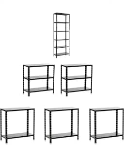 Estante Aço Tripartida 6 Preteleiras Monte do Seu Jeito Casa Escritório Dispensa Quarto