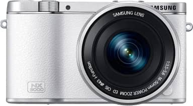 Samsung NX3000 Câmera digital sem fio inteligente 20,3 MP Mirrorless com lente zoom de energia OIS de 16-50 mm e flash (branco)