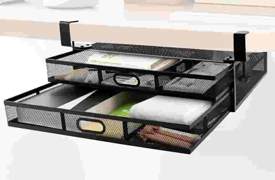 Organizador de Gaveta Sob a Mesa, Kit Escritorio, Organizador de Documentos, Acessórios e Organizadores de Escritorio Acessorios de Mesa