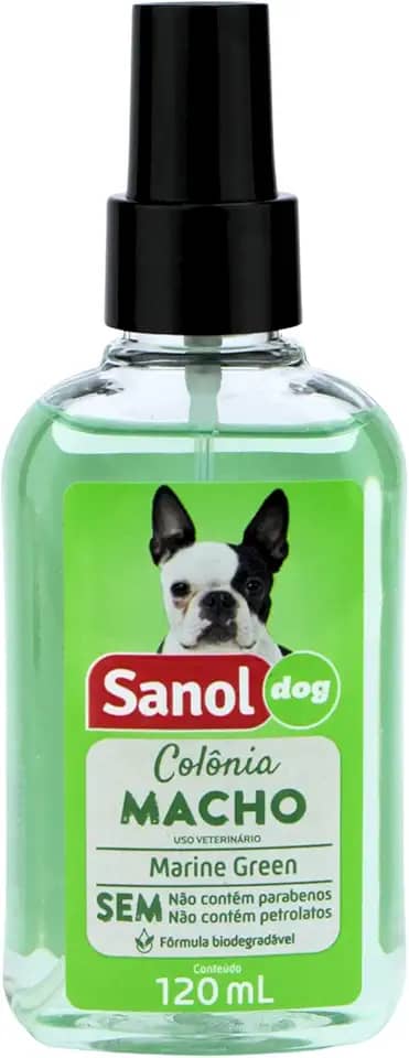 Sanol Dog Colônia Para Pêlos De Cães Macho 120 Ml Verde