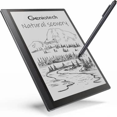 Geniatech Kloudnote Bloco de notas fino de 26.2 cm E-Ink com caneta digital, tablet ePaper de 227 dpi para leitura de eBook e anotações, ultrafino de 5,3 mm (prata)