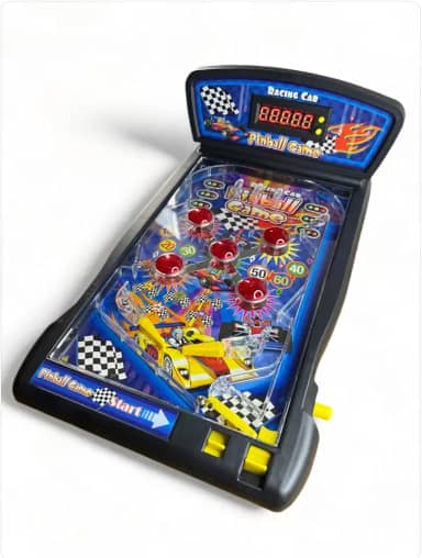 Mini Fliperama Pinball Racing Car, Jogo Eletrônico com Display Digital, Tema Corrida