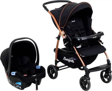 Travel System Burigotto Carrinho de Bebê Rio 22 com Bebê Conforto Materna Preto Cobre