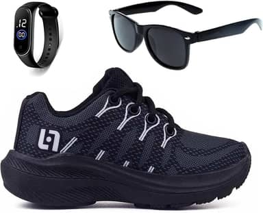 Tenis Infantil De Amarrar Meninos Leve Desenhos LIGHT + Oculos Relogio