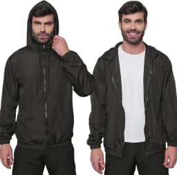 Jaqueta Corta Vento Impermeavel leve com Capuz e Ziper