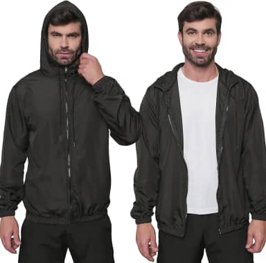 Jaqueta Corta Vento Impermeavel leve com Capuz e Ziper