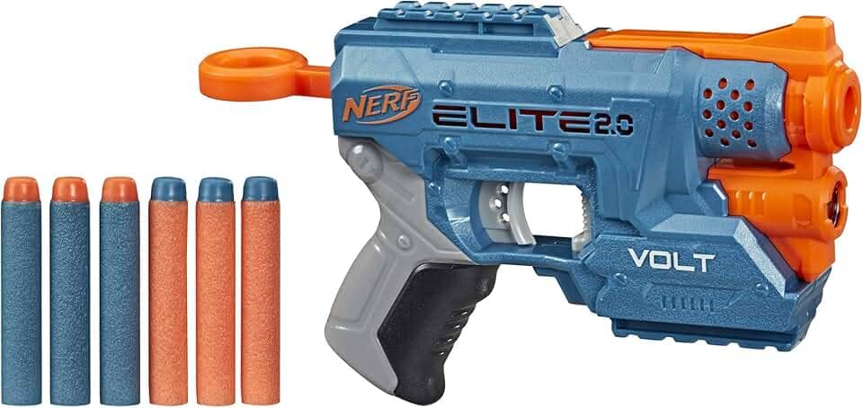 Nerf Elite 2.0 Volt SD-1 Lançador com mira luminosa, porta-dardos e 6 dardos de espuma, brinquedo para meninos e meninas, brinquedos de Natal para adolescentes e crianças acima de 8 anos