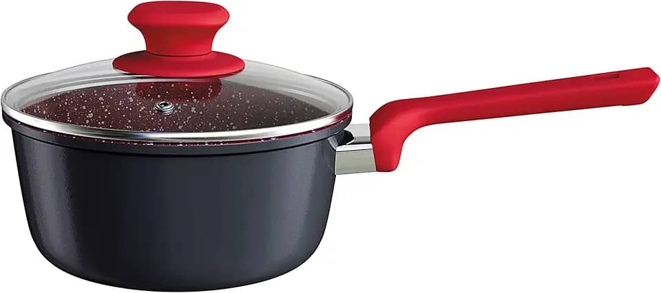 Euro Home - Panela 18 cm de Alumínio com Antiaderente ColorStone Titânio - ALU8457-TI