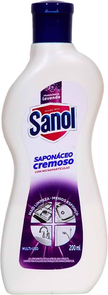 Limpador Multiuso Cremoso Lavanda - Saponácio, Sanol, 200ml, Roxo