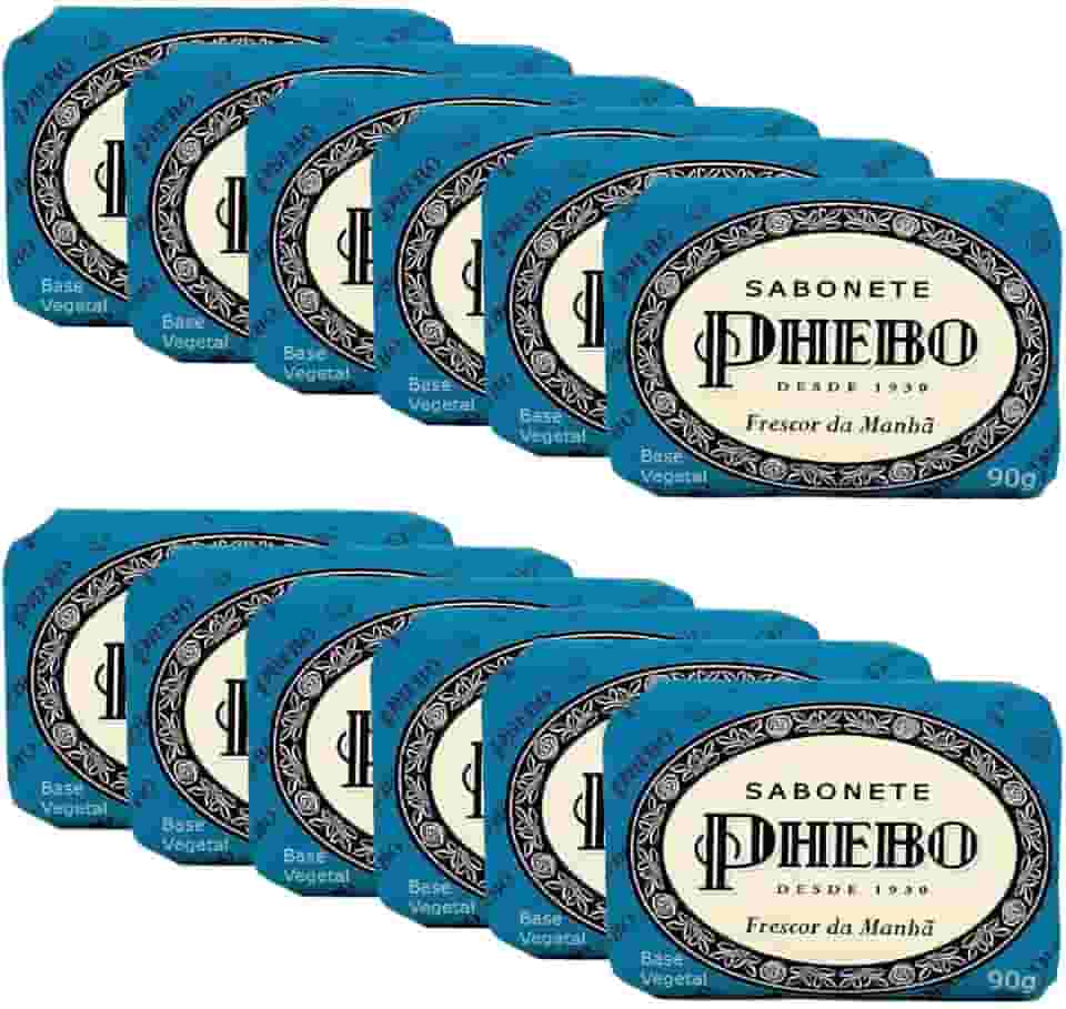 Phebo Sabonete, Frescor Da Manhã, 90g, 12 Unidades