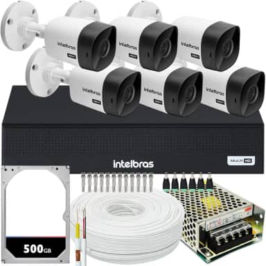 INTELBRAS Kit 6 Câmeras Vhc 1120 Hd 20mts Dvr De 8 Canais