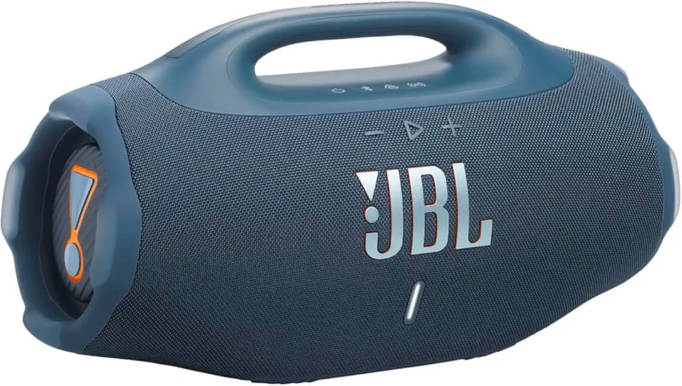 JBL Boombox 4, Altifalante Bluetooth portátil, som JBL Pro, AI Sound Boost, resistente à água/pó IP68, autonomia de 34 h, Life, Auracast, 2 configurações de reforço de graves, azul