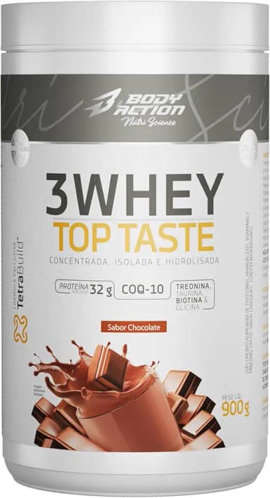 3 Whey Top Taste 900g Sabor Chocolate Bodyaction