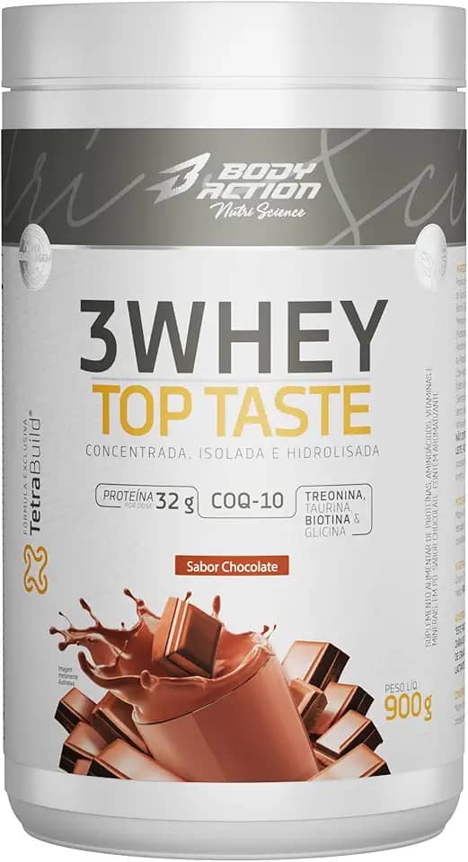 3 Whey Top Taste 900g Sabor Chocolate Bodyaction