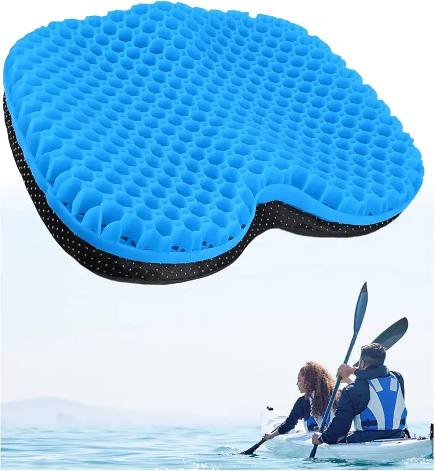 MMOBIEL Almofada antiderrapante para assento de caiaque à prova d'água em gel para caiaque – Portátil para caiaque, barco, canoa, remo etc. – Alívio de pressão e almofada de assento confortável –
