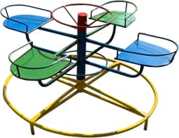 Carrossel Infantil Com Gira-gira 4 lugares (Colorido, Grande)