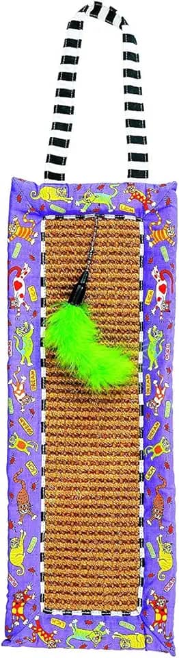 Bamboo Arranhador Sisal Scratchy Mat Doorknob Hanger Fatcat