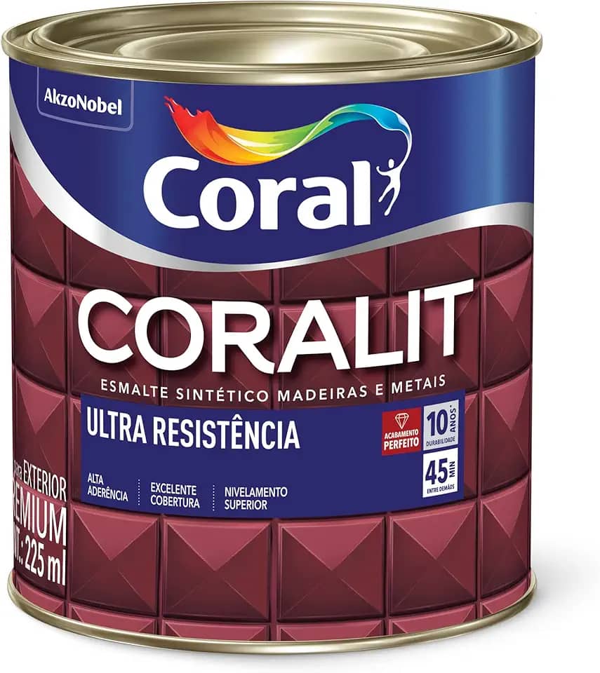 CORALIT ULTRA RESISTENCIA ALTO BRILHO PRETO 225ML - CORAL