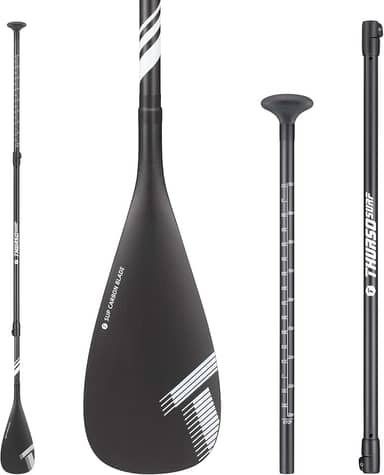 THURSO SURF Carbon Elite SUP Paddle de fibra de carbono completa Paddle Paddle de caiaque conversível, 3 peças, ajustável, 188 cm a 213 cm, extremamente leve, flutuante, Pro Performance