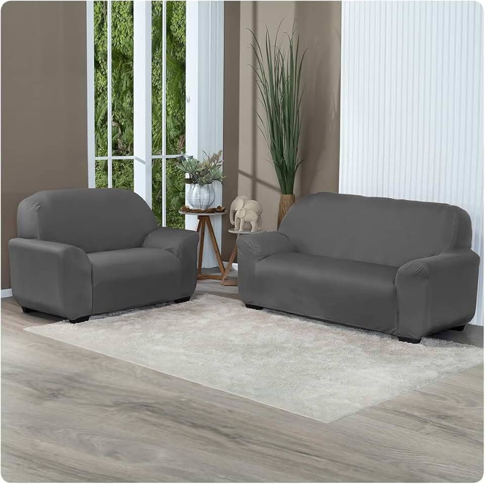 Capa Para Sofá Grossa em Malha Gel 2 e 3 Lugares Cores Diversas (Cinza Escuro)