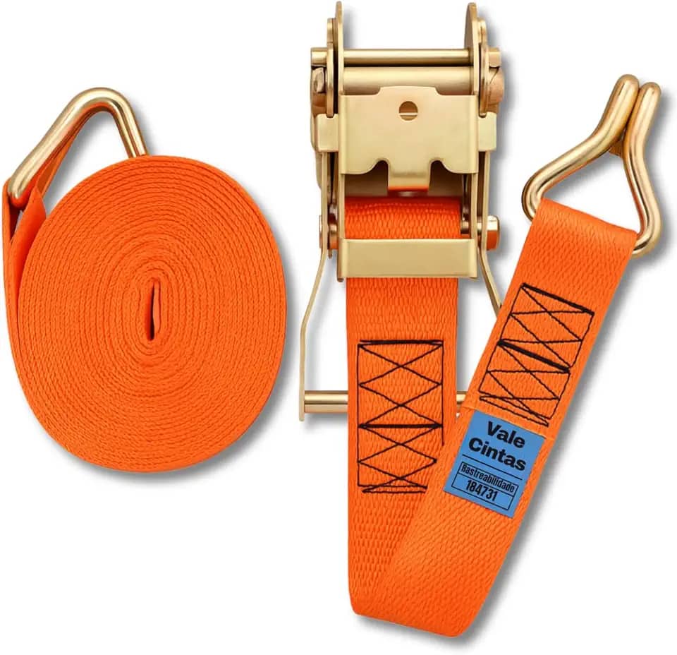 Cinta Catraca 1500kg Amarração de Carga em Caminhão Carreta Camionete Moto com Gancho J em Aço Bicromatizado - Vale Cintas (1)