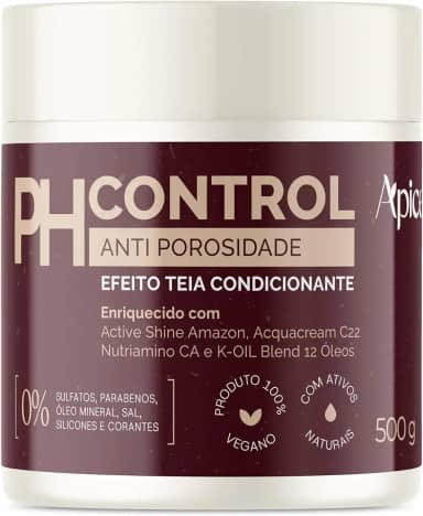 Ápice Tratamento Anti Porosidade pH Control | Máscara Acidificante com Efeito Teia, Restauração e Brilho para Todas as Curvaturas | 500g