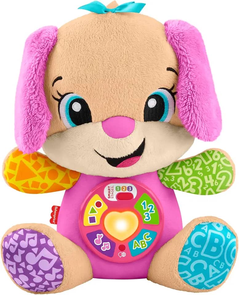 Fisher-Price Aprender e Brincar Brinquedo para Bebês Irmã do Cachorrinho Aprende Comigo para crianças a partir de 6 meses