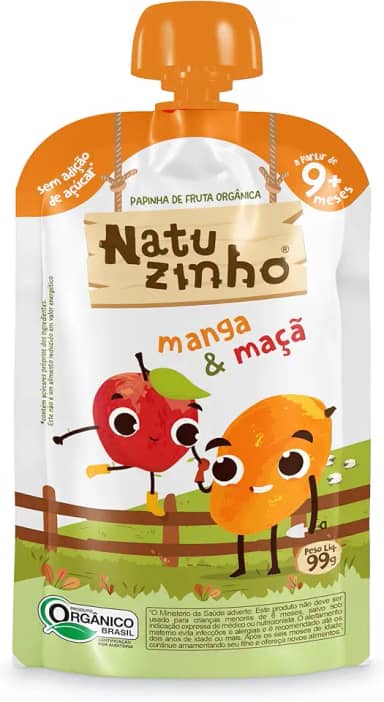 Papinha Orgânica Natuzinho Manga e Maçã 100g - Sem Conservantes Bebê
