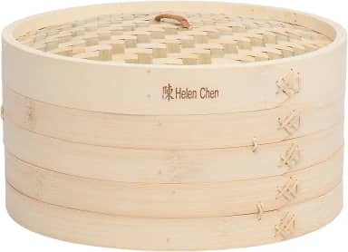 Helen's Asian Kitchen 97010 Vaporizador de alimentos com tampa, 30,5 cm, bambu natural