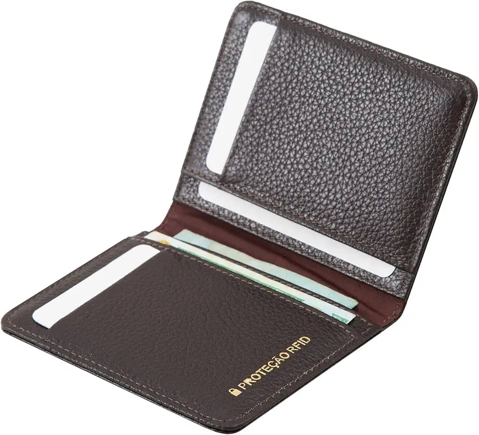 Carteira Masculina de Couro Bovino Legítimo com Proteção Antifurto RFID Couro50 661
