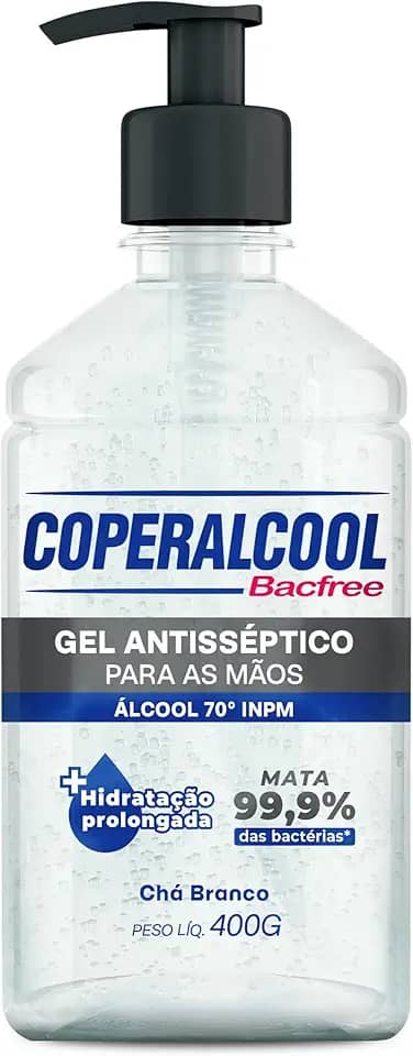 Coperalcool Bacfree Álcool Gel Higienizador de Mãos 70°INPM 400g Chá Branco
