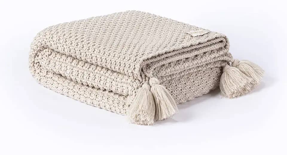 Peseira Manta Pompom Sofá Sala Cama King Trico 260x60cm Istambul