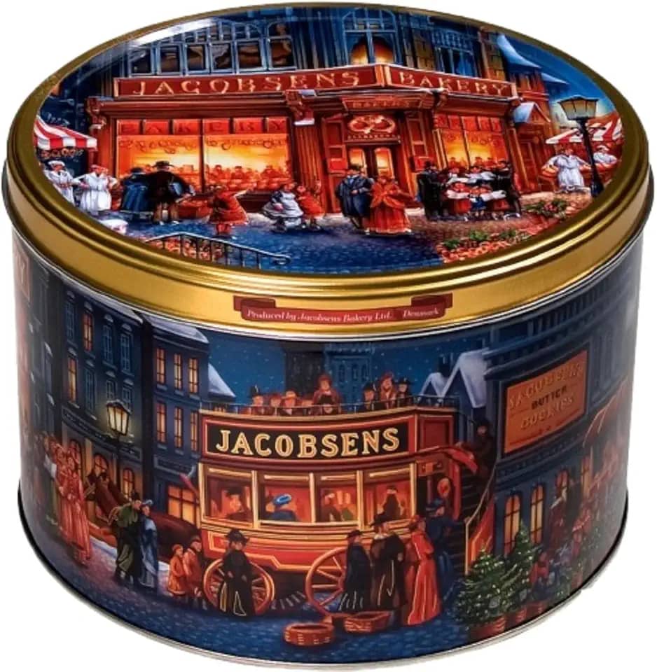 Biscoito Amanteigado em Lata Importado Dinamarquês JACOBSENS "THE MARKET PLACE" 100% Manteiga - Sem Gordura Vegetal 340g