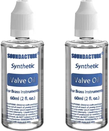 2 peças de óleo de válvula de latão de 59 g para trompete, trombone, tuba e barítono – lubrificante de válvula sintético premium, pacote com 2 para ação suave, desempenho de longa duração