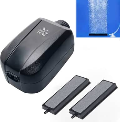 Uniclife Saída dupla de bomba de ar aquário com acessórios para tanque de até 100 galões