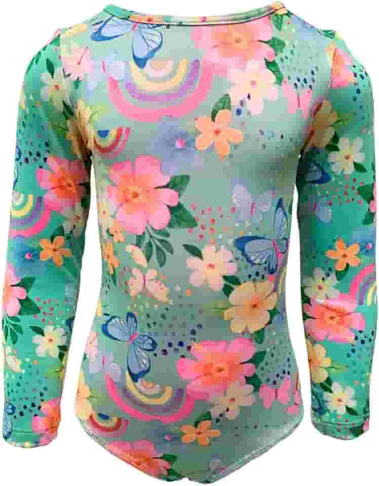 Maiô Infantil Florido Proteção Solar Uv Borboleta Praia Piscina Natação Juvenil Kids Teen Filtro Fps