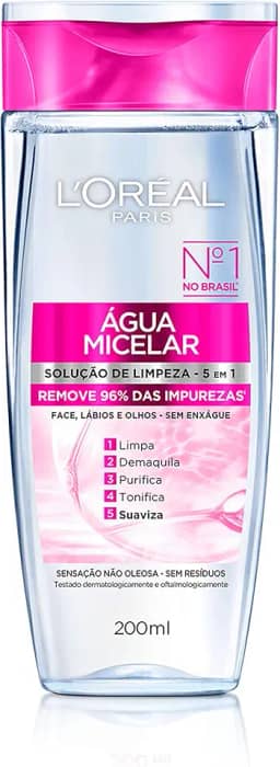 Água Micelar 5 Em 1 200ml, L'Oréal Paris, 200ml, Demaquila, Limpa, Purifica, Suaviza, Elimina Impurezas e Reequilibra a Pele