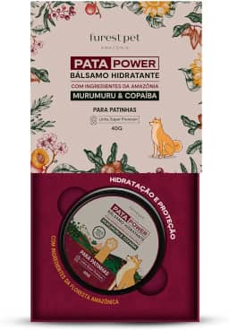 Furest Pet Pata Power - Bálsamo Hidratante para Pets - Creme para Patas Rachadas - Pomada Cicatrizante - Cães e Gatos - Vegano - 100% Natural - 40 g