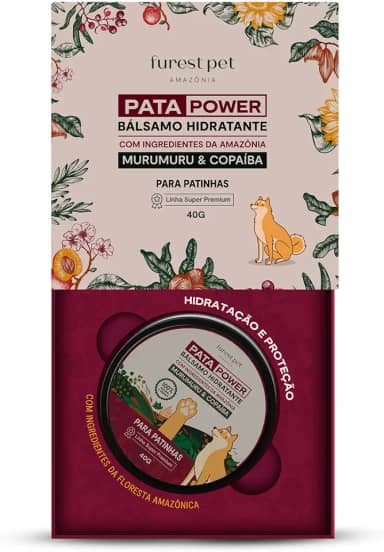 Furest Pet Pata Power - Bálsamo Hidratante para Pets - Creme para Patas Rachadas - Pomada Cicatrizante - Cães e Gatos - Vegano - 100% Natural - 40 g