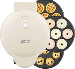 DASH MultiMaker Mini Donuts Waffle Snacks Mini Muffin Candy Making System Creme