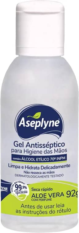 Aseplyne, Gel Antisséptico, Aloe e Vera, 92 g, Verde