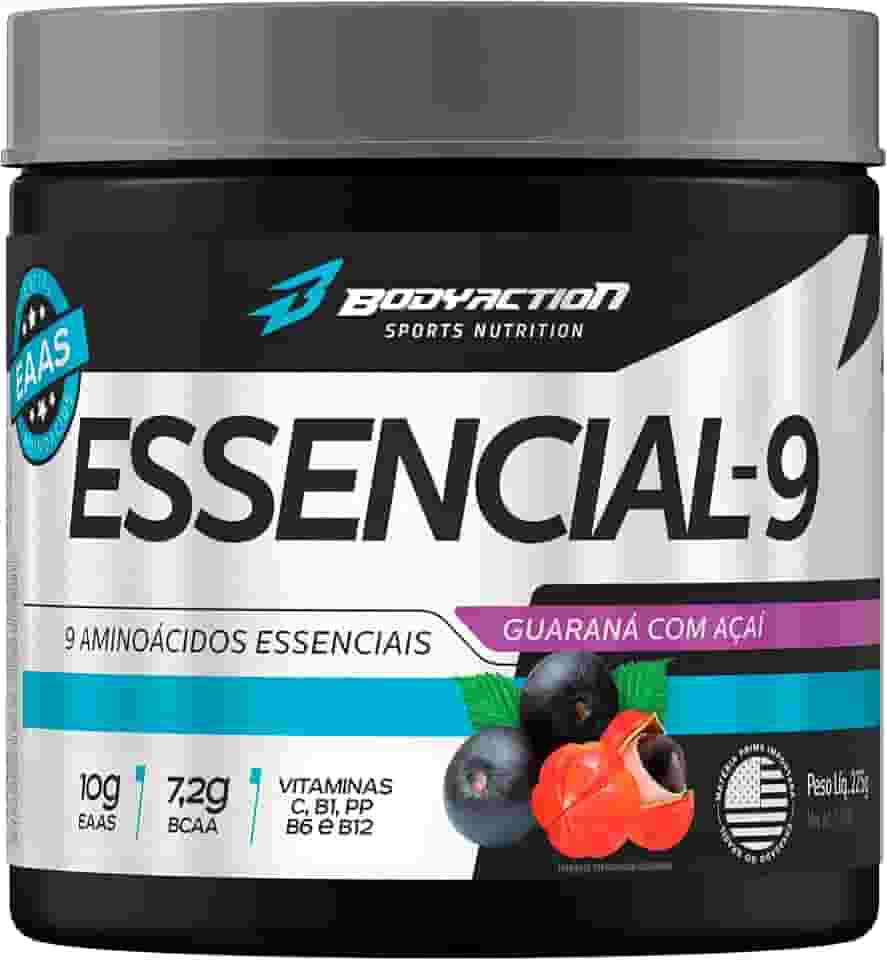 Essencial 9 EAA Aminoácios Essenciais 225g Sabor Guaraná com açaí Bodyaction