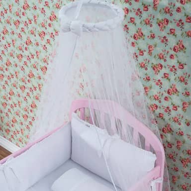 Biramar Baby Mosquiteiro De Teto Trança Branco Branco