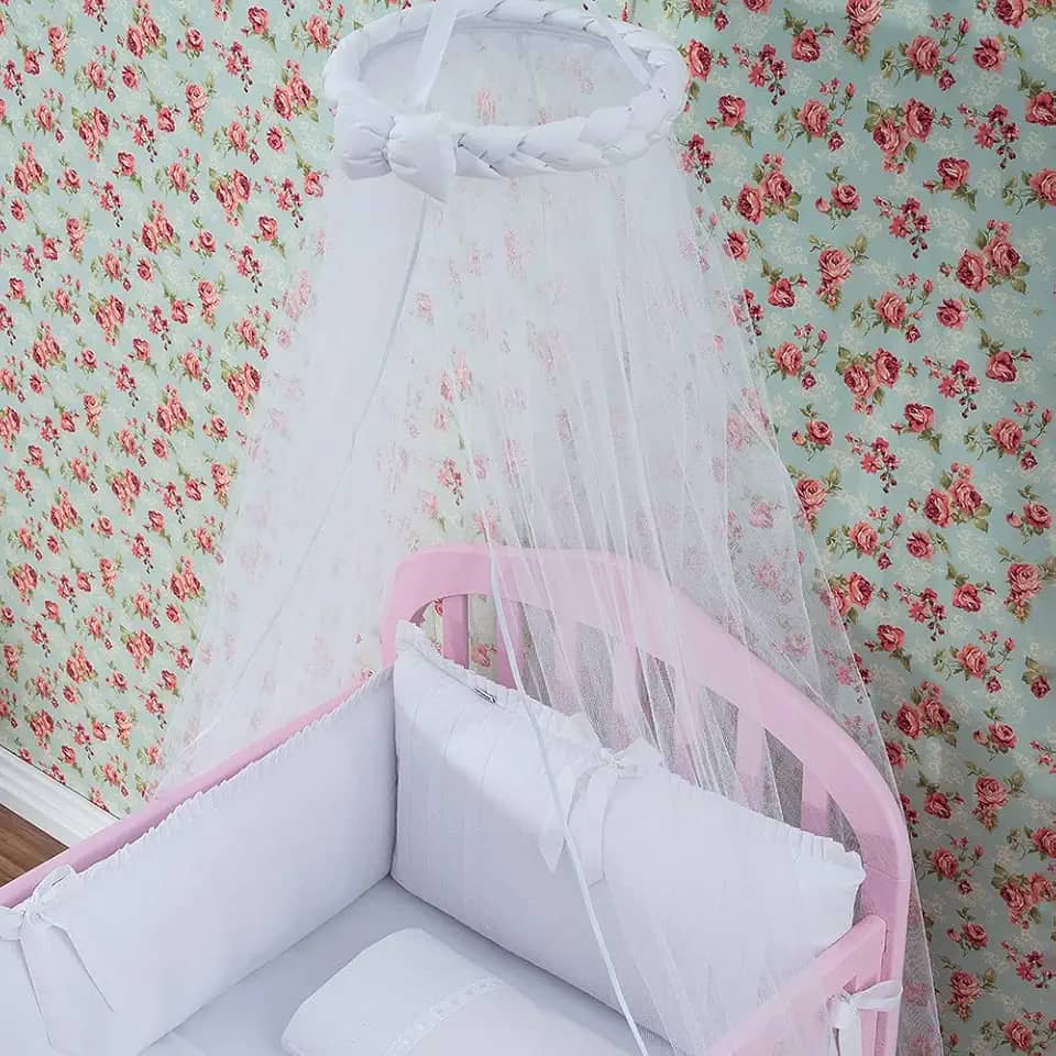 Biramar Baby Mosquiteiro De Teto Trança Branco Branco