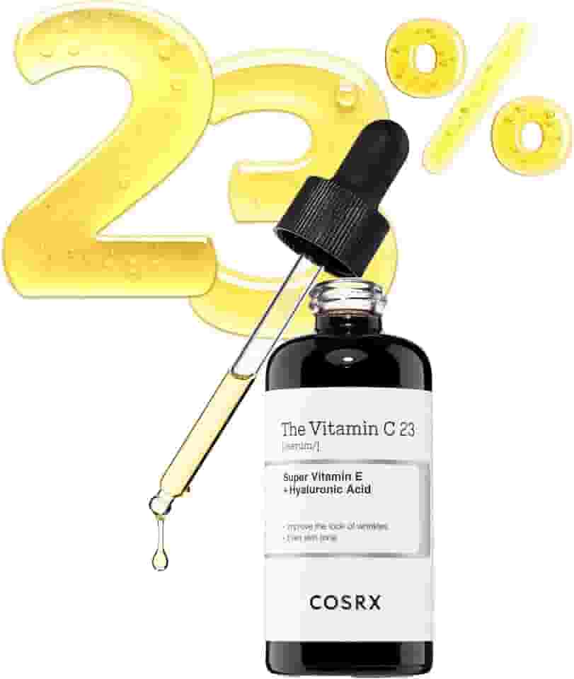 COSRX Sérum De Vitamina C Pura 23% Com Vitamina E E Ácido Hialurônico, Sérum Facial Iluminador E Hidratante Para Linhas Finas, Tom De Pele Irregular E Pele Opaca, 20 G, Cuidados Com A Pele Coreana