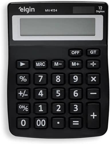 Calculadora de Mesa 12 Dígitos MV 4124 Preta Elgin