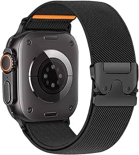 Pulseiras esportivas elásticas para Apple Watch Ultra/2 de 49 mm, 46 mm, 45 mm, 44 mm, 42 mm, 41 mm, 40 mm, 38 mm, fivela de paraquedas para Apple Watch séries 10, 9, 8, 7, 6, 5, 4, 3, SE/2